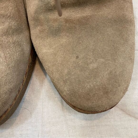 Lucky Brand Jaemma Tan Suede Leather Wedge Ankle Boots Size 8 - Picture 8 of 9